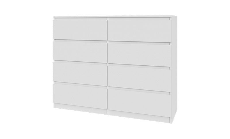 Komoda MODO 100 cm 8 szuflad Biały mat