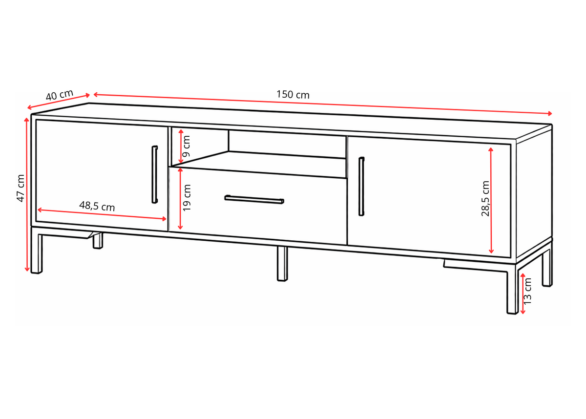 Szafka RTV NORANO 150 cm Kaszmir