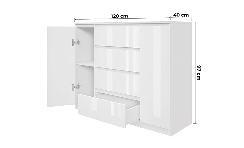 Komoda MODO 2D4S Biały połysk