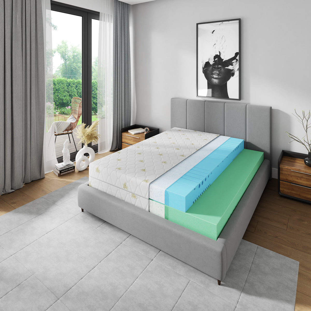 Materac piankowy CLOUD 140x200 Aloe Vera