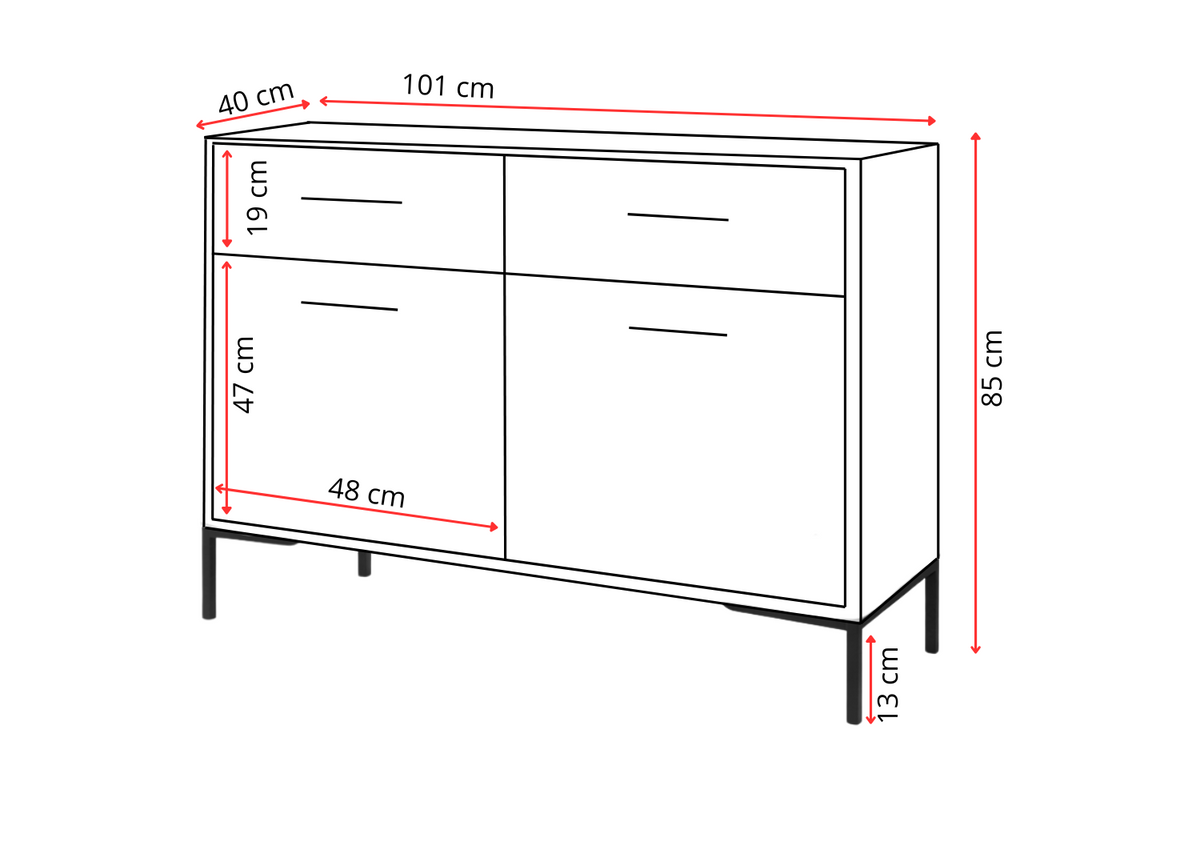 Komoda NORANO 100 cm Biały mat